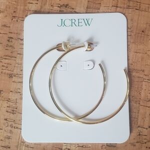 Women's J Crew Large Statement Gold Tone Hoop Earrings